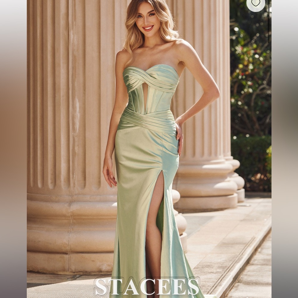 sherihill prom dress sage green
